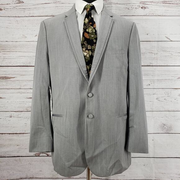 Michael Kors Men's Gray Luxury Venetian 130'S Slim Fit Wool Blazer Size 46L - Picture 1 of 15